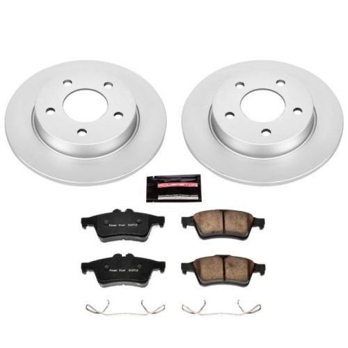 2006-2013 Mazda 3 Rear Brake Rotor and Ceramic Brake Pad Assembly - Premium Replacement