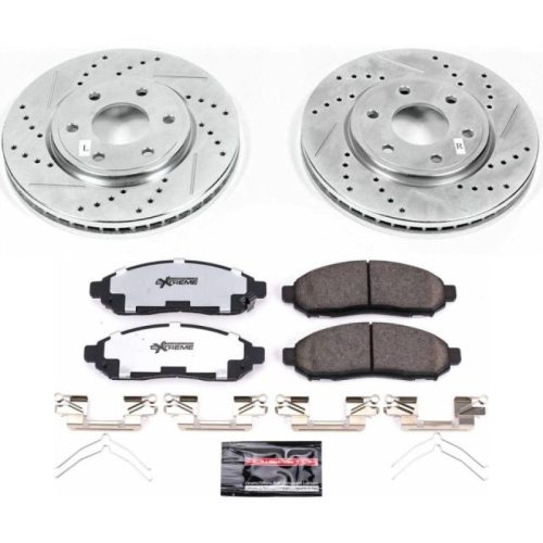 2012-2018 Nissan Frontier Front PowerStop Z36 Truck & Tow Brake Rotor and Ceramic Pad Assembly - Heavy-Duty Performance Upgrade
