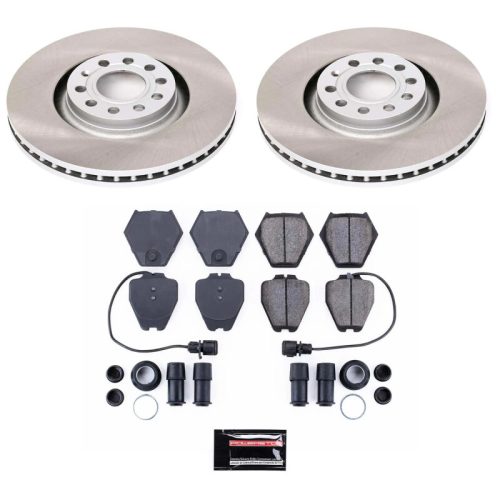 2000-2003 Audi A6 Quattro, S4, and Allroad Quattro Front Heavy-Duty Brake Rotor Assembly with Ceramic Brake Pads - Premium Replacement