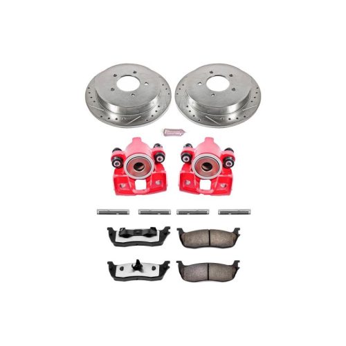 1997-2000 Ford Expedition & 1998-1999 Lincoln Navigator Rear Z36 Truck & Tow Brake Upgrade Kit with Drilled & Slotted Rotors - Premium Heavy-Duty Replacement