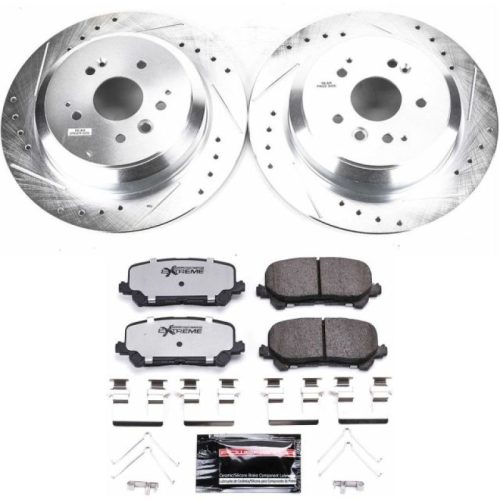 2014-2016 Acura MDX Rear PowerStop Z36 Truck & Tow Brake Kit with Drilled & Slotted Rotors - Heavy-Duty Performance Upgrade