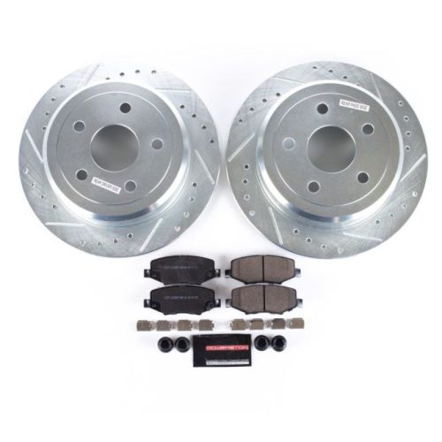 2011-2013 Jeep Wrangler Rear Z23 Evolution Sport Brake Kit with Drilled & Slotted Rotors - Premium Heavy-Duty Brake Upgrade
