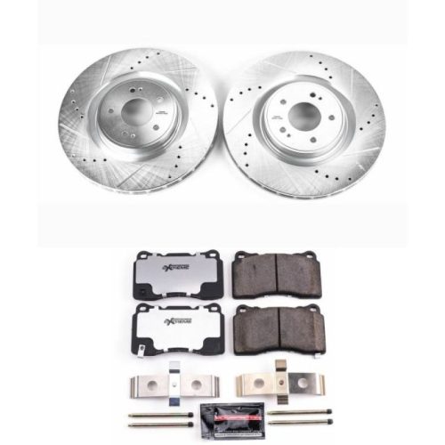 2008-2015 Mitsubishi Lancer Front Z26 Street Warrior Brake Disc and Carbon-Fiber Ceramic Pad Assembly - Premium Heavy-Duty Replacement