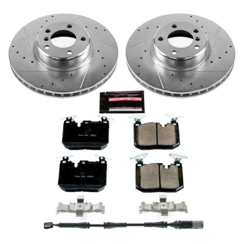 2012-2017 BMW 3 Series & 4 Series Front Z23 Evolution Sport Brake Upgrade Kit - Heavy-Duty Drilled & Slotted Rotors with Carbon-Fiber Ceramic Pads - Premium Replacement