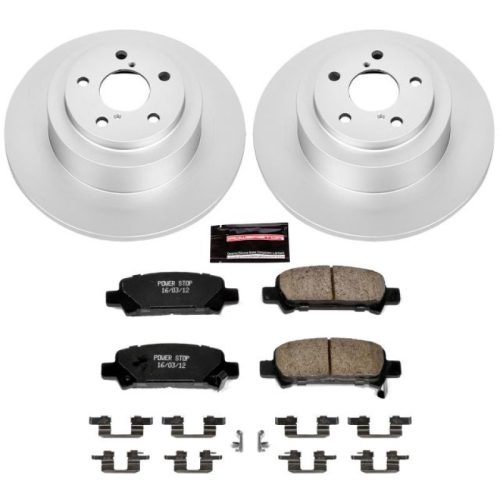 2001-2005 Subaru Legacy & Baja Heavy-Duty Rear Z17 Evolution Geomet Coated Brake Rotor and Ceramic Pad Assembly - Premium Replacement
