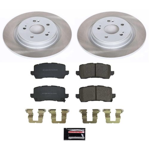 2021-2022 Honda Odyssey Rear Semi-Coated Rotor Brake Kit with Low-Dust Ceramic Pads - Premium Replacement