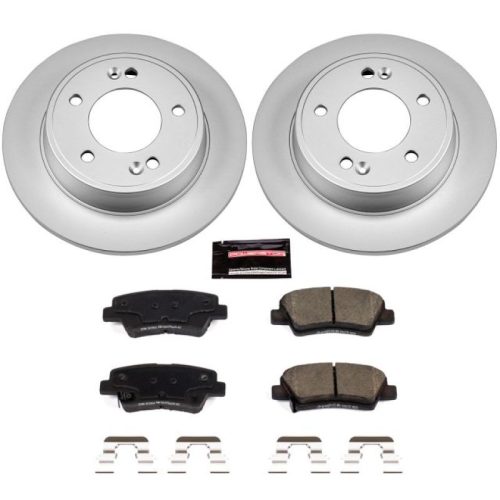 2012-2015 Hyundai Veloster and 2014-2015 Kia Forte Heavy-Duty Brake Rotor and Ceramic Pad Assembly - Premium Replacement