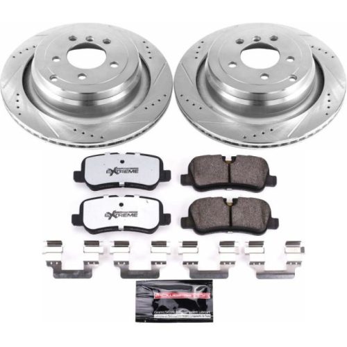 2006-2012 Land Rover Range Rover Rear Z36 Truck & Tow Brake Upgrade Kit - Heavy-Duty Drilled & Slotted Rotors with Carbon-Fiber Ceramic Pads - Premium Replacement