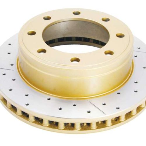 DBA X Gold Cross Drilled and Slotted Rotor for Volkswagen Beetle, Jetta, and Golf 1999-2003 - Premium Replacement Brake Rotor - Image 2