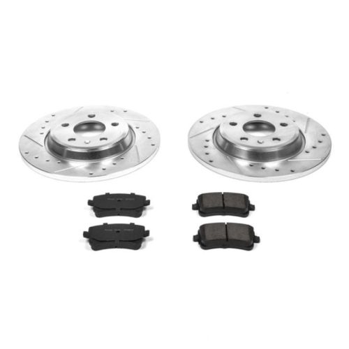 2009-2013 Audi A4 & A5 Rear Z23 Evolution Sport Brake Upgrade Kit - Premium Heavy-Duty Drilled & Slotted Rotors with Carbon-Fiber Ceramic Pads and Hardware