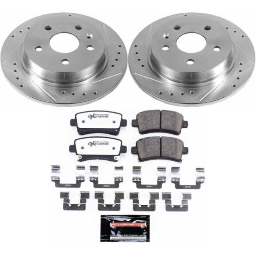 2011-2014 Buick Regal, 2012-2014 Chevrolet Malibu Rear Z26 Street Warrior Brake Upgrade Kit with Drilled & Slotted Rotors and Carbon-Fiber Ceramic Pads - Premium Replacement