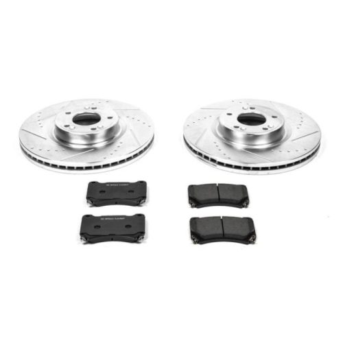 2009-2014 Hyundai Genesis Front Z23 Evolution Sport Brake Upgrade Kit - Heavy-Duty Drilled & Slotted Rotors with Carbon-Fiber Ceramic Pads – Premium Replacement