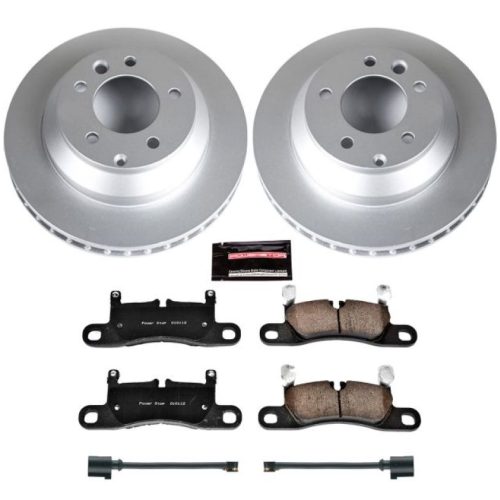 2011-2014 Volkswagen Touareg Rear PowerStop Z23 Evolution Sport Coated Brake Kit - Heavy-Duty Brake Rotor and Carbon-Fiber Ceramic Pad Upgrade for European Vehicles