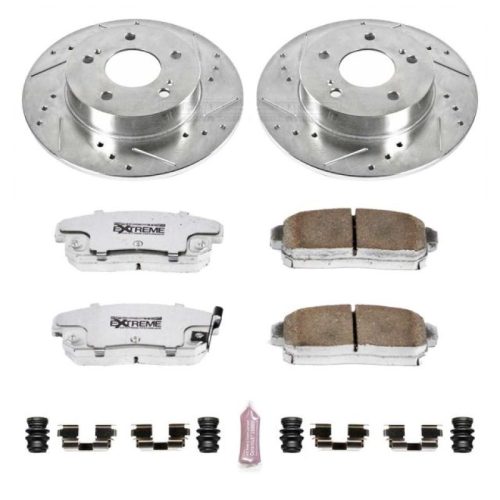 2001 Nissan Maxima Rear Z26 Street Warrior Brake Kit with Drilled & Slotted Rotors - Premium Replacement