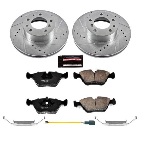 1987-1989 BMW 735i Front Z23 Evolution Sport Brake Upgrade Kit - Premium Replacement with Drilled & Slotted Rotors and Carbon-Fiber Ceramic Pads