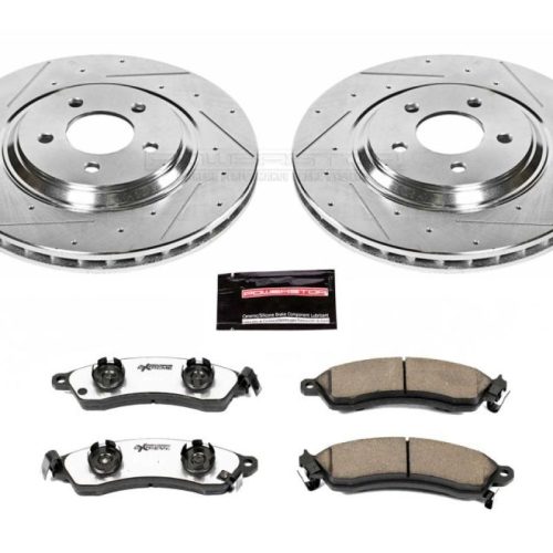 1994-2004 Ford Mustang Front Z26 Street Warrior Brake Upgrade Kit - Heavy-Duty Drilled & Slotted Rotors with Carbon-Fiber Ceramic Pads - Premium Replacement
