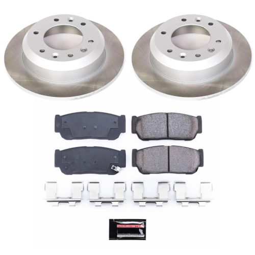 2006-2007 Kia Sedona & Hyundai Entourage Rear Heavy-Duty Semi-Coated Rotor and Ceramic Brake Pad Assembly - Premium Replacement