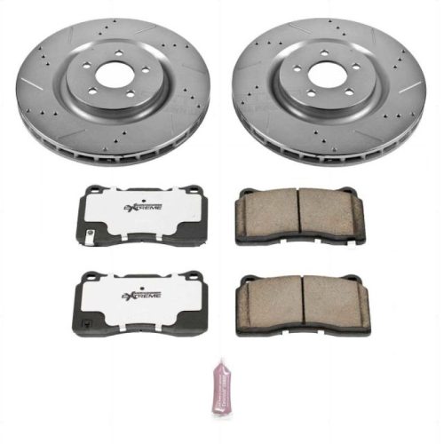 2011-2014 Ford Mustang Front Z26 Street Warrior Brake Upgrade Kit – Heavy-Duty Drilled & Slotted Rotors with Carbon-Fiber Ceramic Pads - Premium Replacement