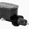 Compact Tandem Master Cylinder with 1.12-inch Bore and Pushrod - Black Finish