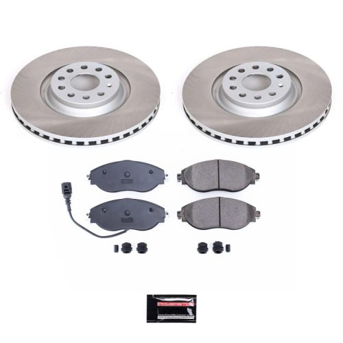 2013-2016 Volkswagen CC, 2015-2016 Volkswagen GTI, 2015-2016 Audi S3 Front Semi-Coated Rotor Brake Assembly - Premium Heavy-Duty Replacement