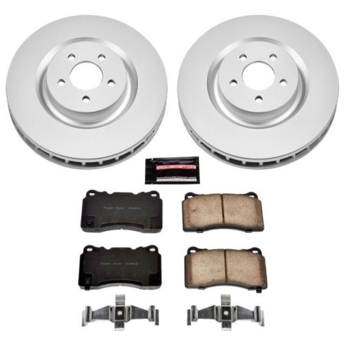 2011-2014 Ford Mustang Front Z17 Evolution Geomet Coated Brake Rotor and Ceramic Pad Assembly - Premium Replacement