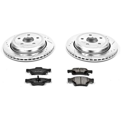 2011-2014 Jeep Grand Cherokee Rear PowerStop Z23 Evolution Sport Brake Upgrade Kit with Drilled and Slotted Rotors - Premium Replacement