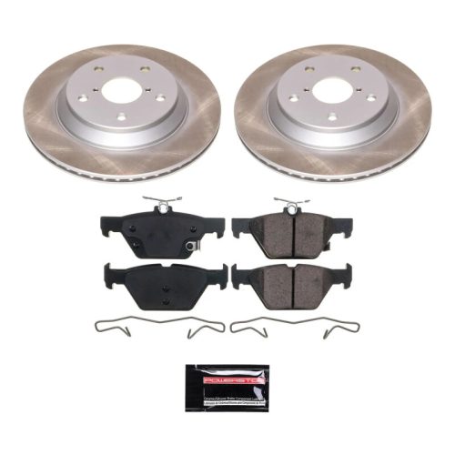 2019-2020 Subaru Forester Rear Semi-Coated Rotor Brake Assembly with Ceramic Pads - Premium Replacement