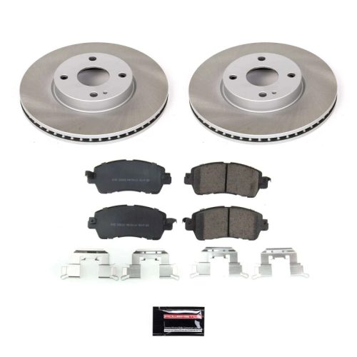2016-2020 Toyota Yaris iA Front Semi-Coated Rotor Brake Assembly with Ceramic Pads - Premium Replacement