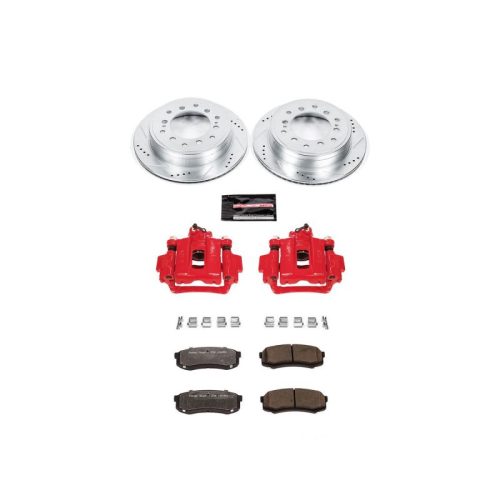 2010-2014 Toyota FJ Cruiser Rear Z36 Truck & Tow Brake Kit with Drilled & Slotted Rotors and Powder Coated Calipers - Premium Replacement