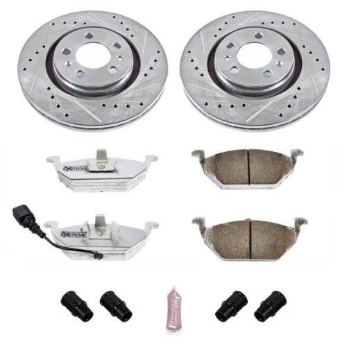 2001-2003 Volkswagen Golf & Beetle Heavy-Duty Brake Rotor and Carbon-Fiber Ceramic Brake Pads - Premium Replacement
