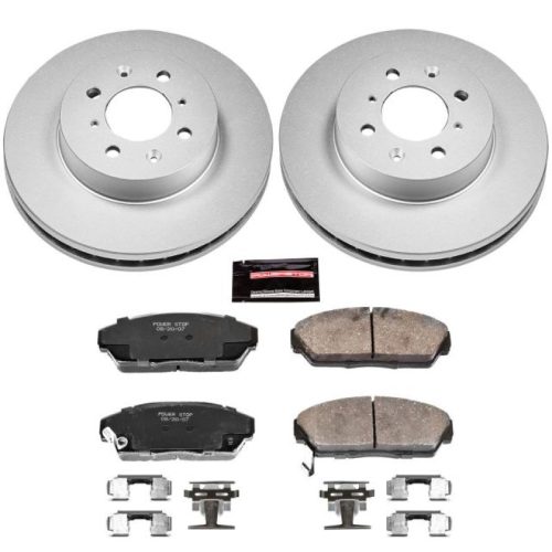 1990-1992 Acura Integra Front Z17 Evolution Geomet Coated Brake Rotor and Ceramic Pad Assembly - Premium Replacement