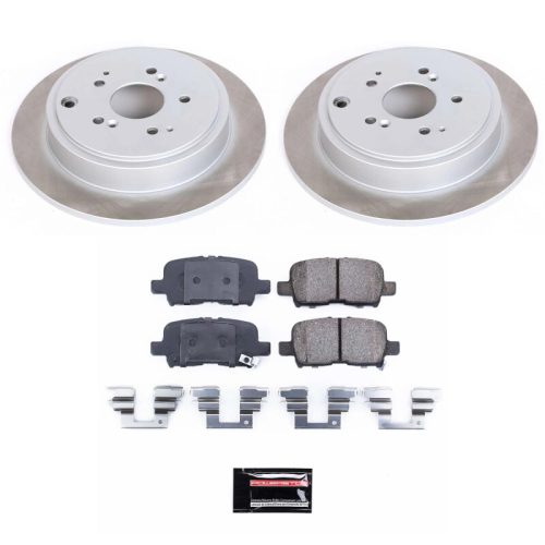 2001-2004 Acura MDX & 2003 Honda Pilot Rear Semi-Coated Rotor Brake Assembly - Premium Replacement