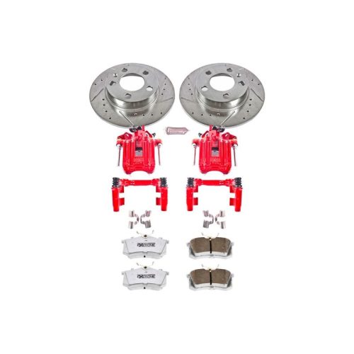 2001-2005 Volkswagen Jetta Rear Z26 Street Warrior Brake Upgrade Kit with Drilled & Slotted Rotors - Premium Replacement