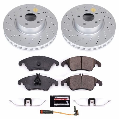 2010-2014 Mercedes-Benz C300, E350 Front Z23 Evolution Sport Coated Brake Rotor and Pad Assembly - Premium Replacement