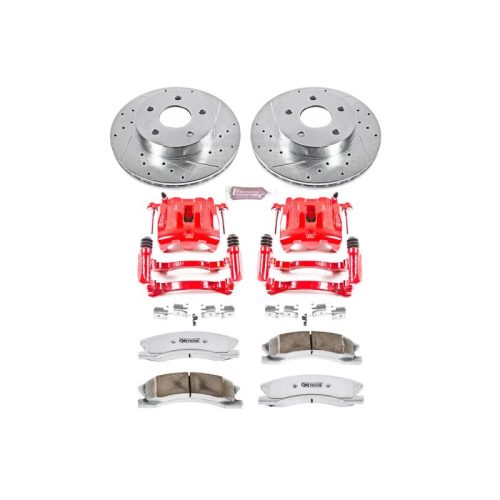 2000-2004 Jeep Grand Cherokee Front Z26 Street Warrior Brake Upgrade Kit with Powder Coated Calipers - Heavy-Duty Performance Brake System