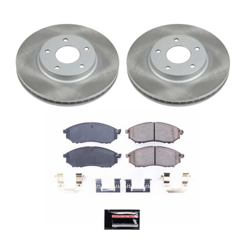 2002-2006 Infiniti Q45 Front Semi-Coated Rotor Brake Assembly with Ceramic Pads - Premium Replacement