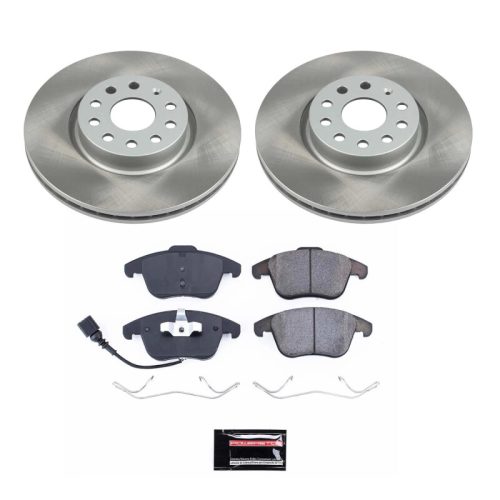 2013-2015 Volkswagen Passat Front Semi-Coated Rotor Brake Assembly with Low-Dust Ceramic Pads - Premium Replacement