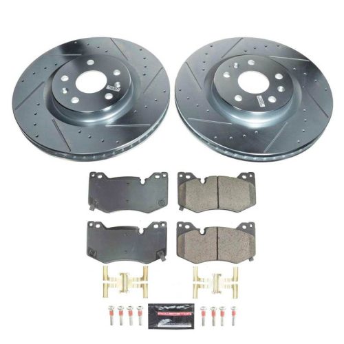 2020-2024 Chevrolet Corvette Front Z23 Evolution Brake Upgrade Kit - Heavy-Duty Drilled & Slotted Rotors with Carbon-Fiber Ceramic Pads - Premium Replacement