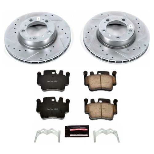 2000-2005 Porsche Boxster & 1999-2000 Porsche 911 Front Z23 Evolution Sport Brake Upgrade Kit - Premium Heavy-Duty Drilled & Slotted Rotors with Carbon-Fiber Ceramic Pads