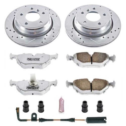 2000-2003 BMW 525i, 528i, 540i Rear Z26 Street Warrior Brake Upgrade Kit - Heavy-Duty Drilled & Slotted Rotor and Carbon-Fiber Ceramic Pad Replacement