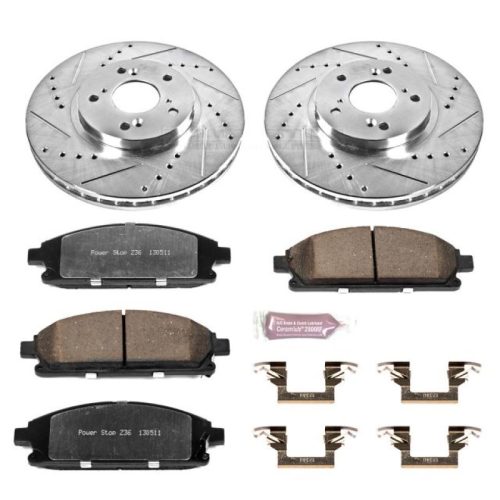 2003-2006 Acura MDX Front Heavy-Duty Brake Rotor and Ceramic Brake Pad Assembly - Premium Replacement