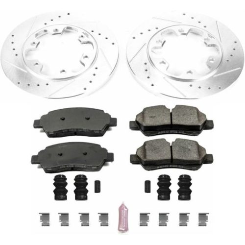 2015-2018 Ford Transit-350 Heavy-Duty Rear Brake Rotor and Carbon-Fiber Ceramic Brake Pad Upgrade Kit - Premium Replacement