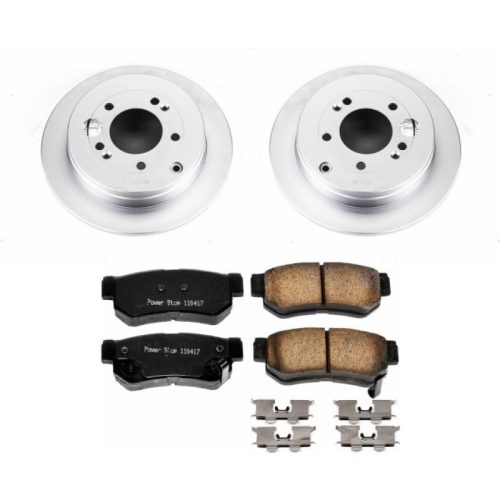 2006-2009 Hyundai Azera Rear Z17 Evolution Geomet Coated Brake Rotor and Ceramic Pad Assembly - Premium Replacement