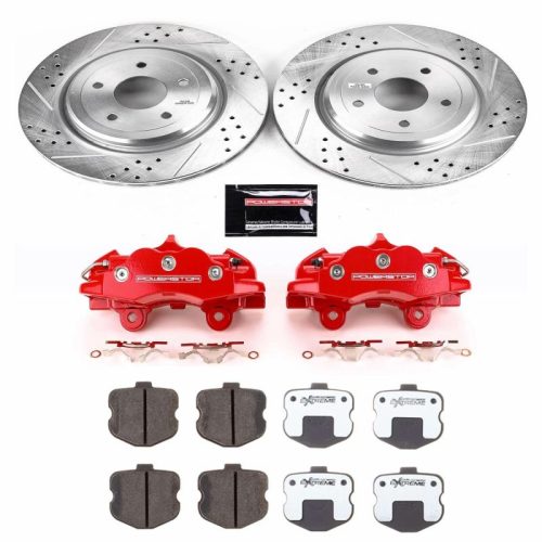 2010-2013 Chevrolet Corvette Rear Z26 Street Warrior Brake Upgrade Kit with Drilled & Slotted Rotors - Premium Replacement