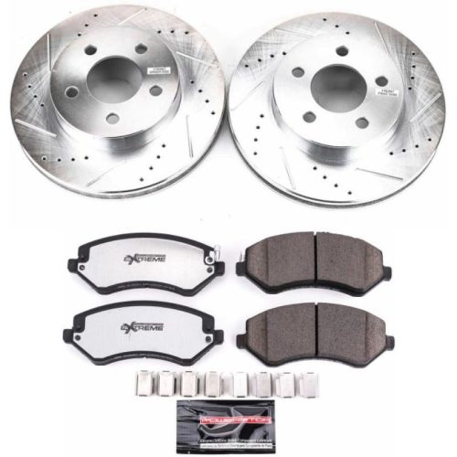 2005-2007 Jeep Liberty Front Z36 Truck & Tow Brake Upgrade Kit - Heavy Duty Drilled & Slotted Rotor with Carbon-Fiber Ceramic Brake Pads - Premium Replacement
