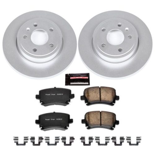 2005-2008 Audi A4 Rear Z23 Evolution Sport Coated Brake Rotor and Carbon-Fiber Ceramic Pad Assembly - Premium Replacement