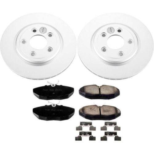 2003-2005 Jaguar S-Type Rear PowerStop Z17 Evolution Geomet Coated Brake Rotor and Ceramic Pad Assembly - Premium Replacement
