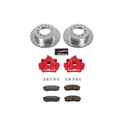 2003-2009 Toyota 4Runner Heavy Duty Brake Upgrade Kit with Drilled & Slotted Rotors, Carbon-Fiber Ceramic Pads, Powder Coated Calipers - Premium Replacement