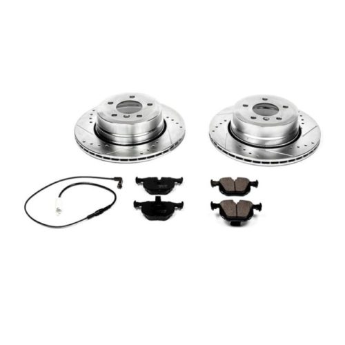 2006-2010 BMW 5 Series Rear Z23 Evolution Sport Brake Kit - Heavy-Duty Drilled & Slotted Rotors with Carbon-Fiber Ceramic Pads - Premium Replacement