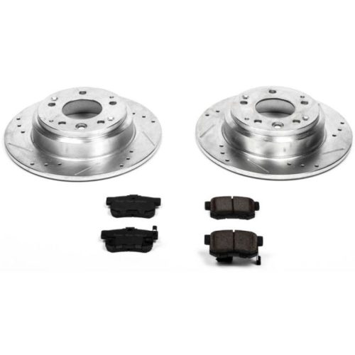 1991-1994 Acura Legend Rear PowerStop Z23 Evolution Sport Brake Kit - Heavy-Duty Drilled & Slotted Rotor and Carbon-Fiber Ceramic Brake Pads - Premium Replacement